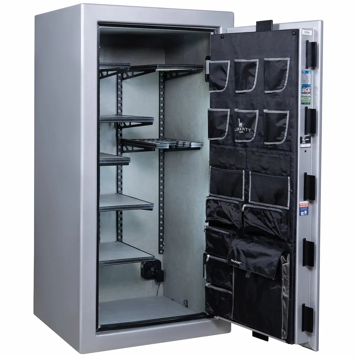 Liberty Franklin 29 gun safe glacial steel Pro Flex interior view 