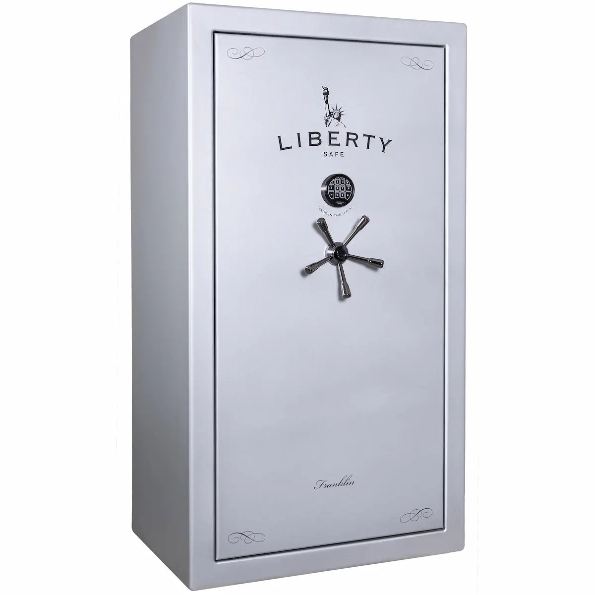 Liberty Franklin 40 gun safe glacial steel exterior front view
