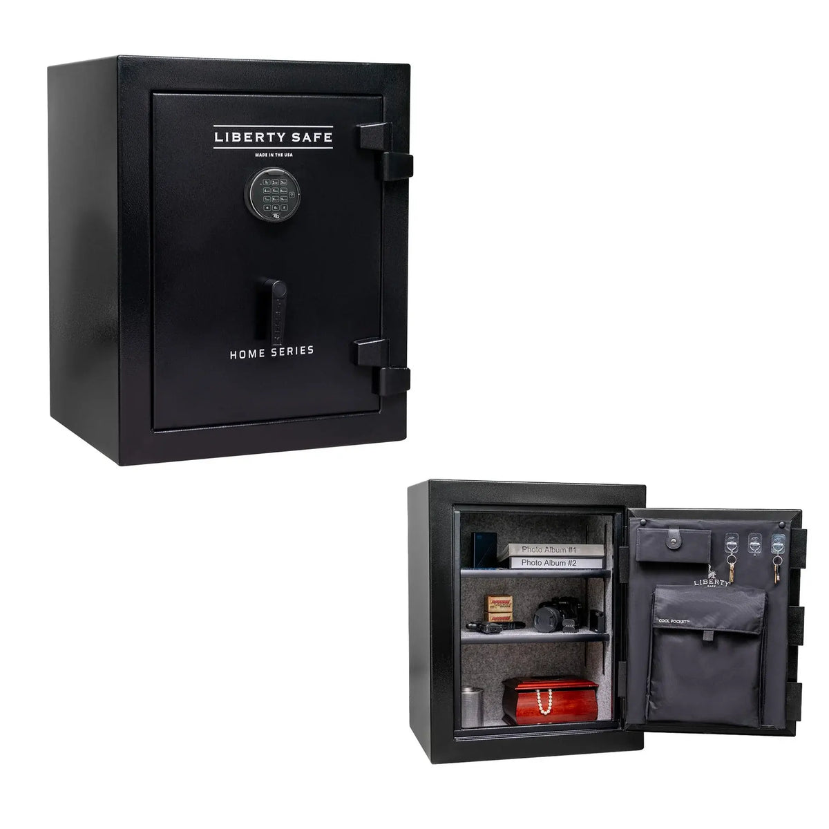 Liberty Home 8 home safe with S&G electronic lock and organized interior storage
