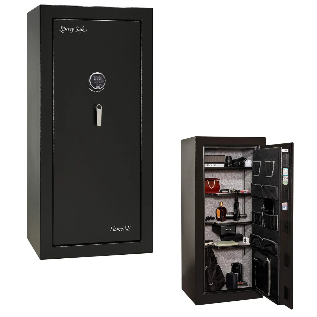 Liberty Home SE home safe in textured black with S&G electronic lock and organized interior storage