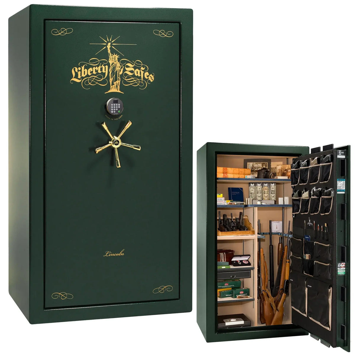 Liberty Lincoln 40 safe in Green Marble with Brass hardware