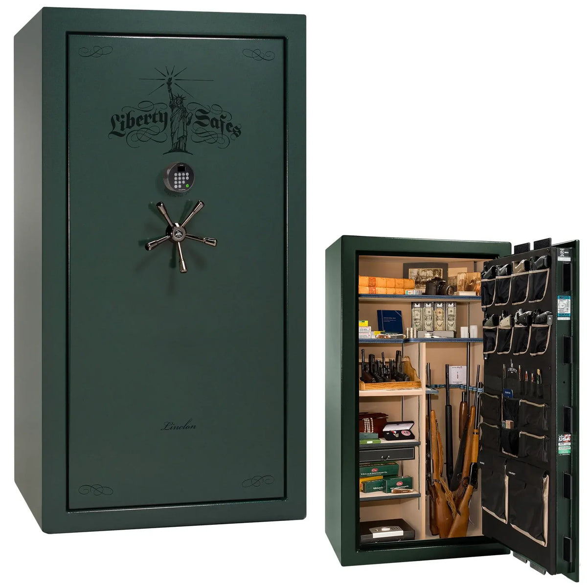 Liberty Lincoln 40 safe in Green Marble with Black Chrome hardware