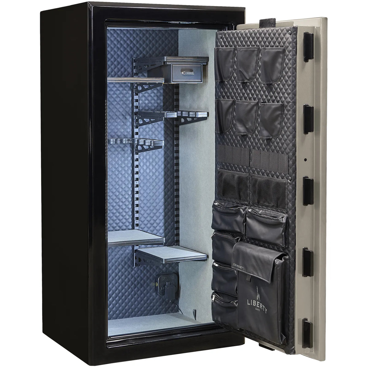 Liberty Presidential 25 safe in Two-Tone Champagne Gloss with Signature interior.