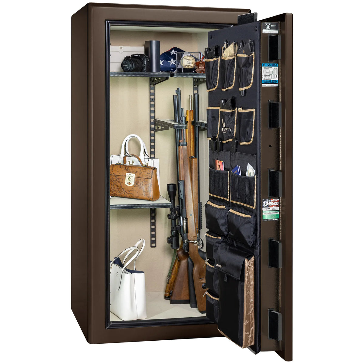 Liberty Presidential 25 safe in Bronze Gloss with loaded Pro Flex interior.