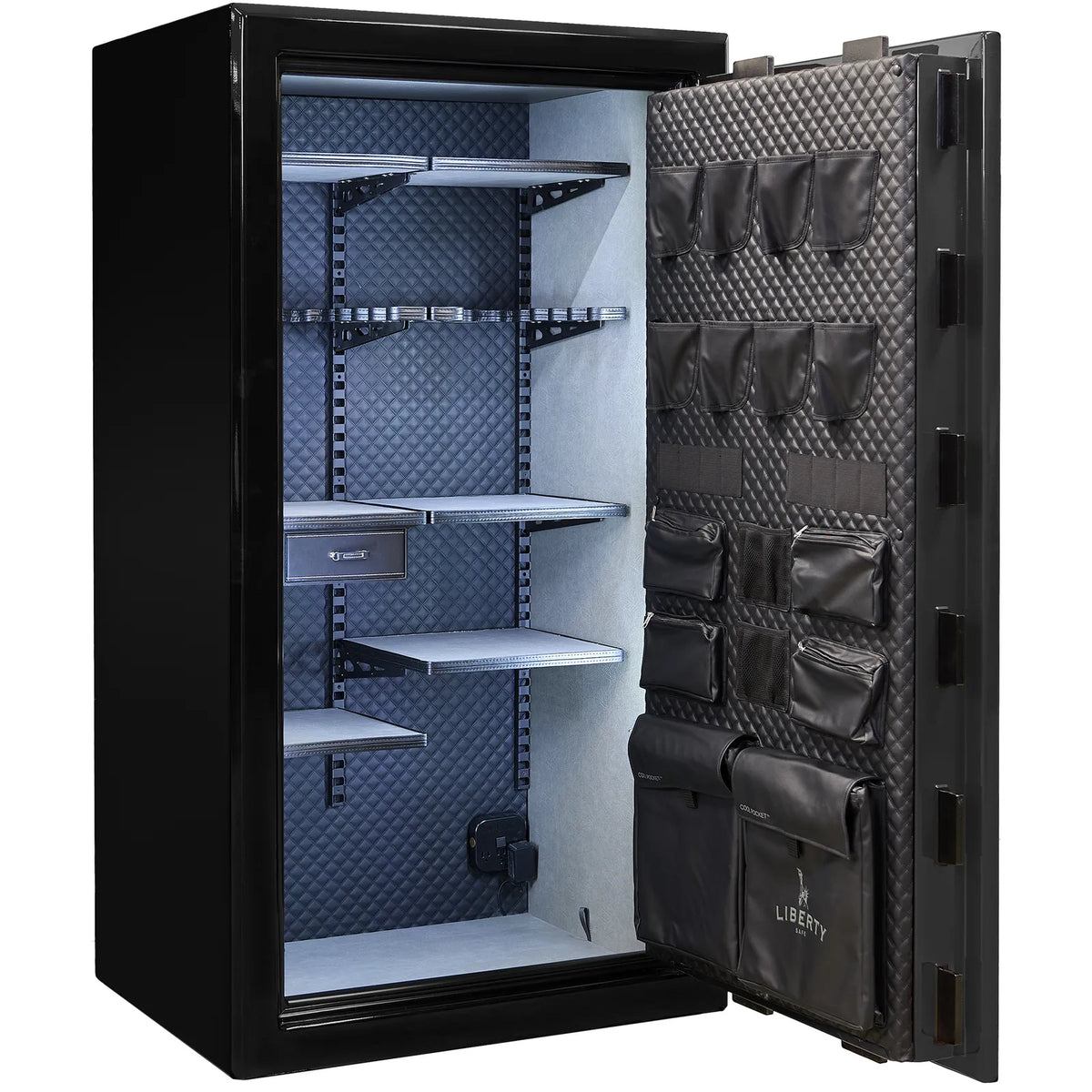 Liberty Presidential 40 safe in Two-Tone Charcoal Gloss with Signature interior.