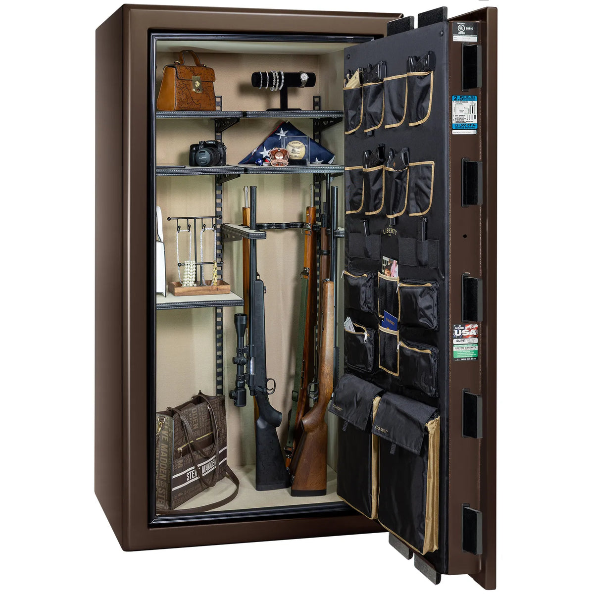 Liberty Presidential 40 safe in Bronze Gloss with loaded Pro Flex interior.