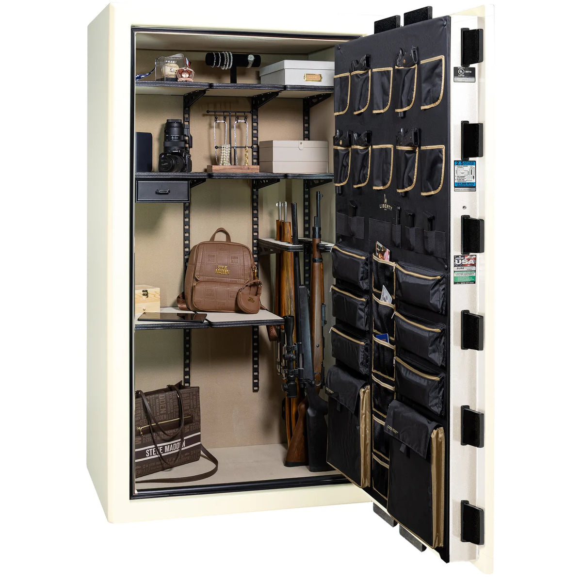 Liberty Presidential 50 safe in White Marble with loaded Pro Flex interior.