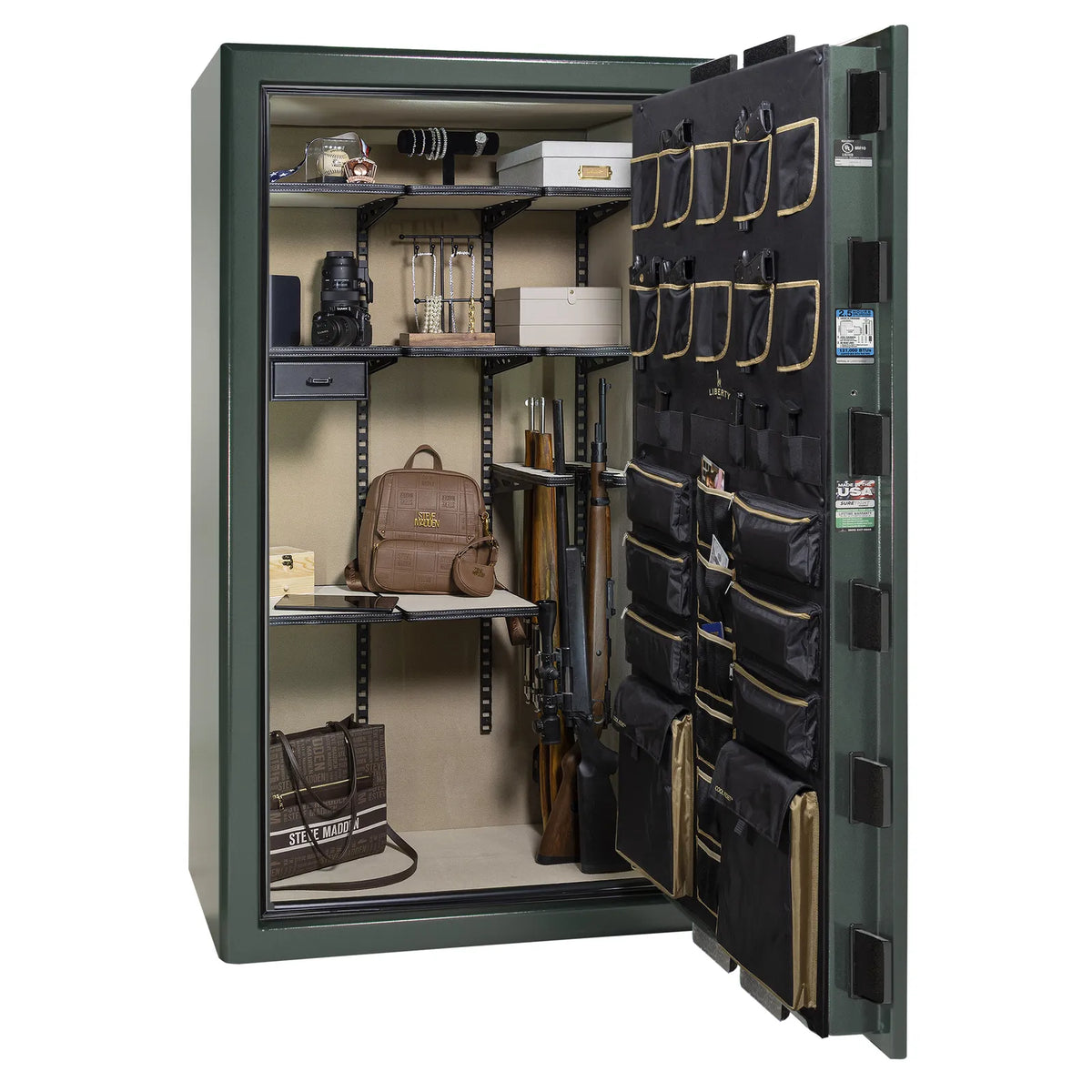 Liberty Presidential 50 safe in Green Marble with loaded Pro Flex interior.