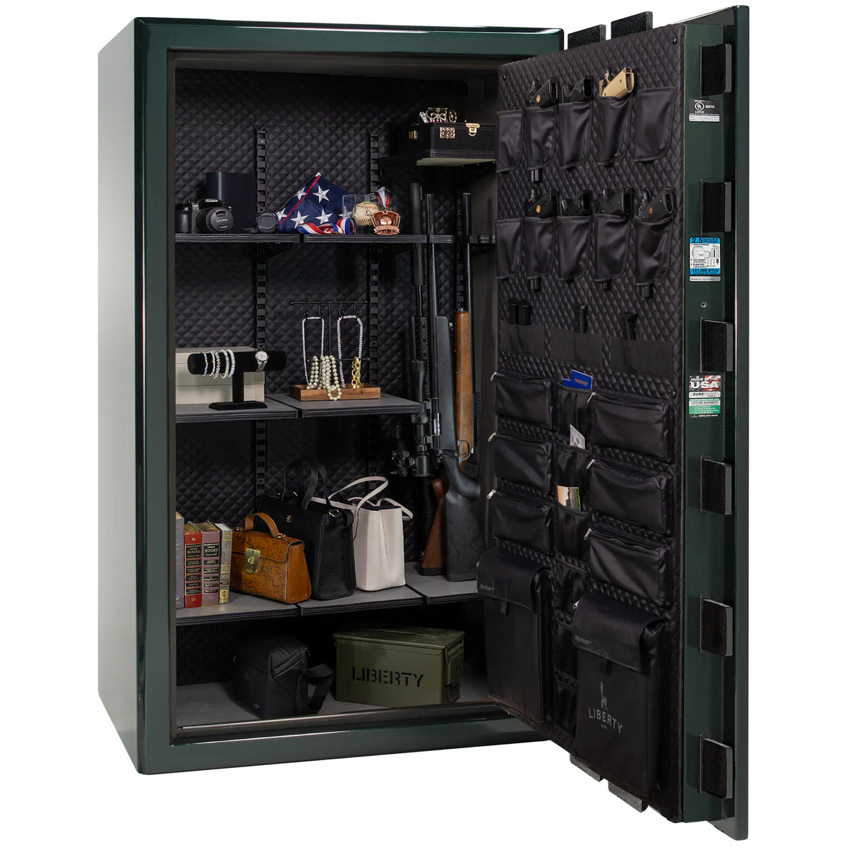 Liberty Presidential 50 safe in Green Marble with loaded Signature interior.
