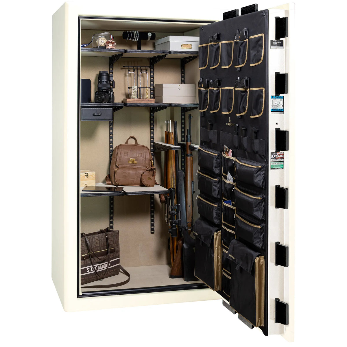 Liberty Presidential 50 safe in White Gloss with loaded Pro Flex interior.