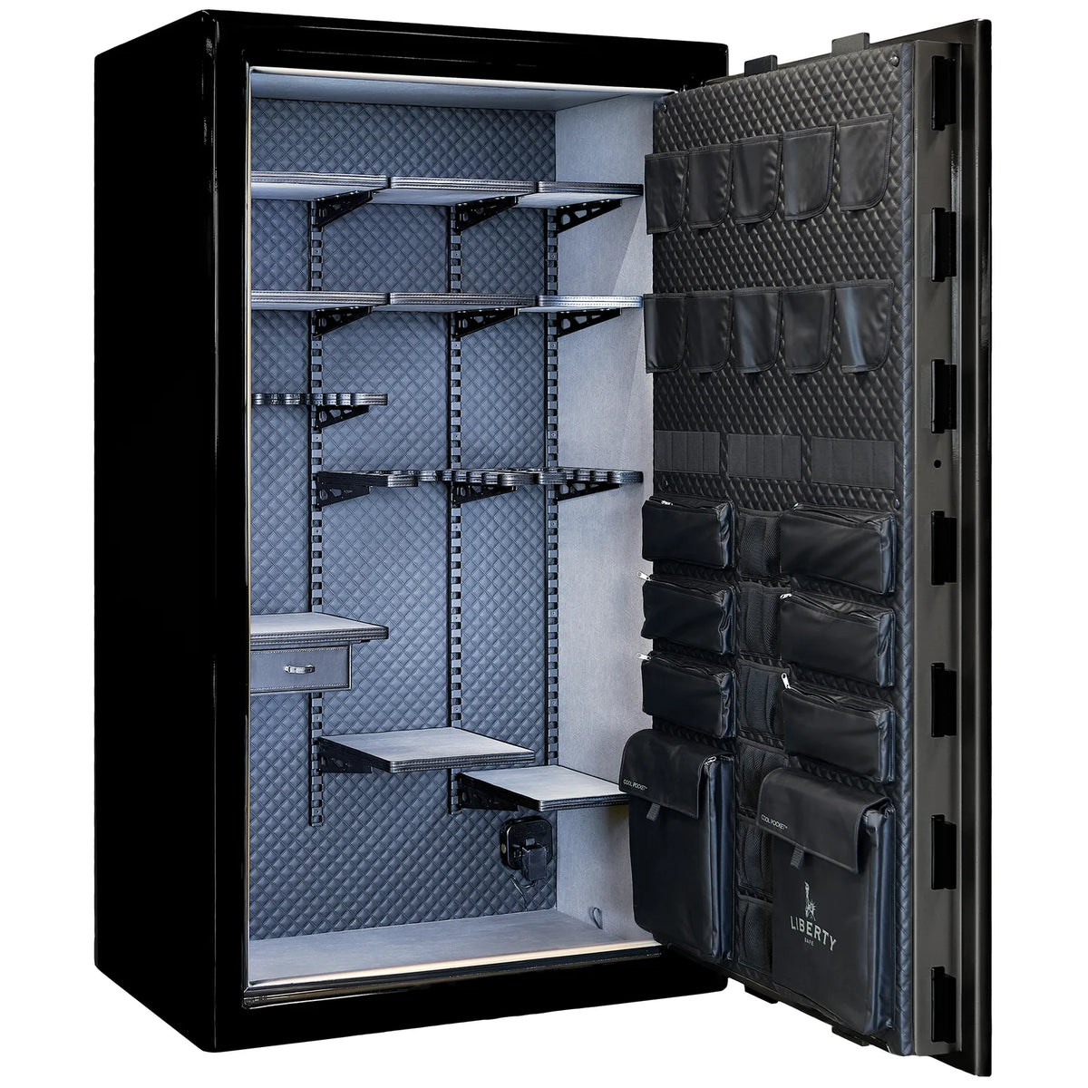 Liberty Presidential 50 safe in Two-Tone Charcoal Gloss with Signature interior.