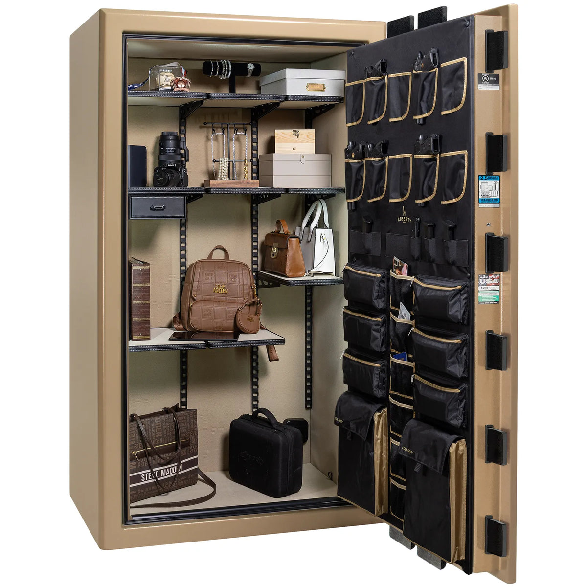 Liberty Presidential 50 safe in Champagne Marble with loaded Pro Flex interior.
