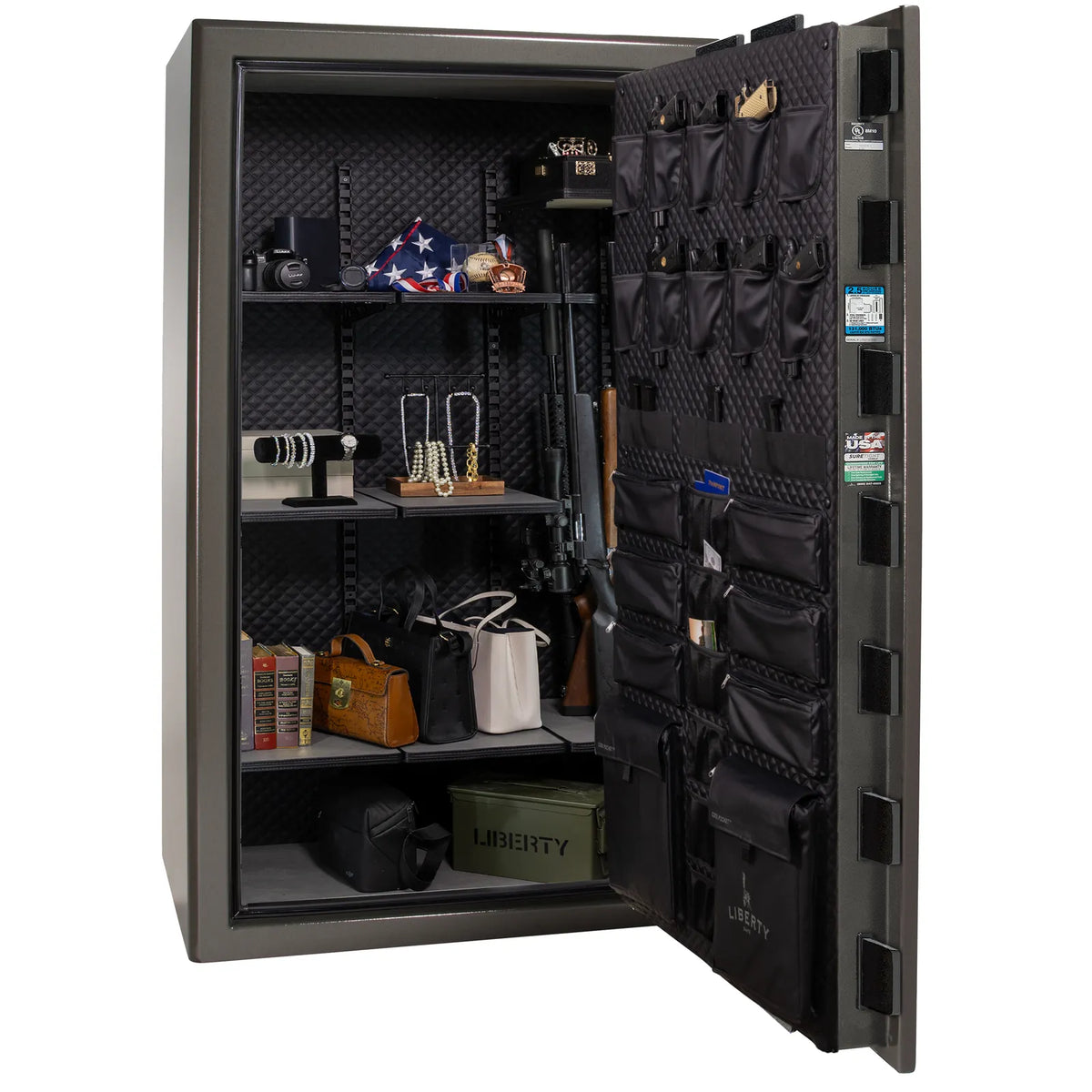 Liberty Presidential 50 safe in Gray Marble with loaded Signature interior.