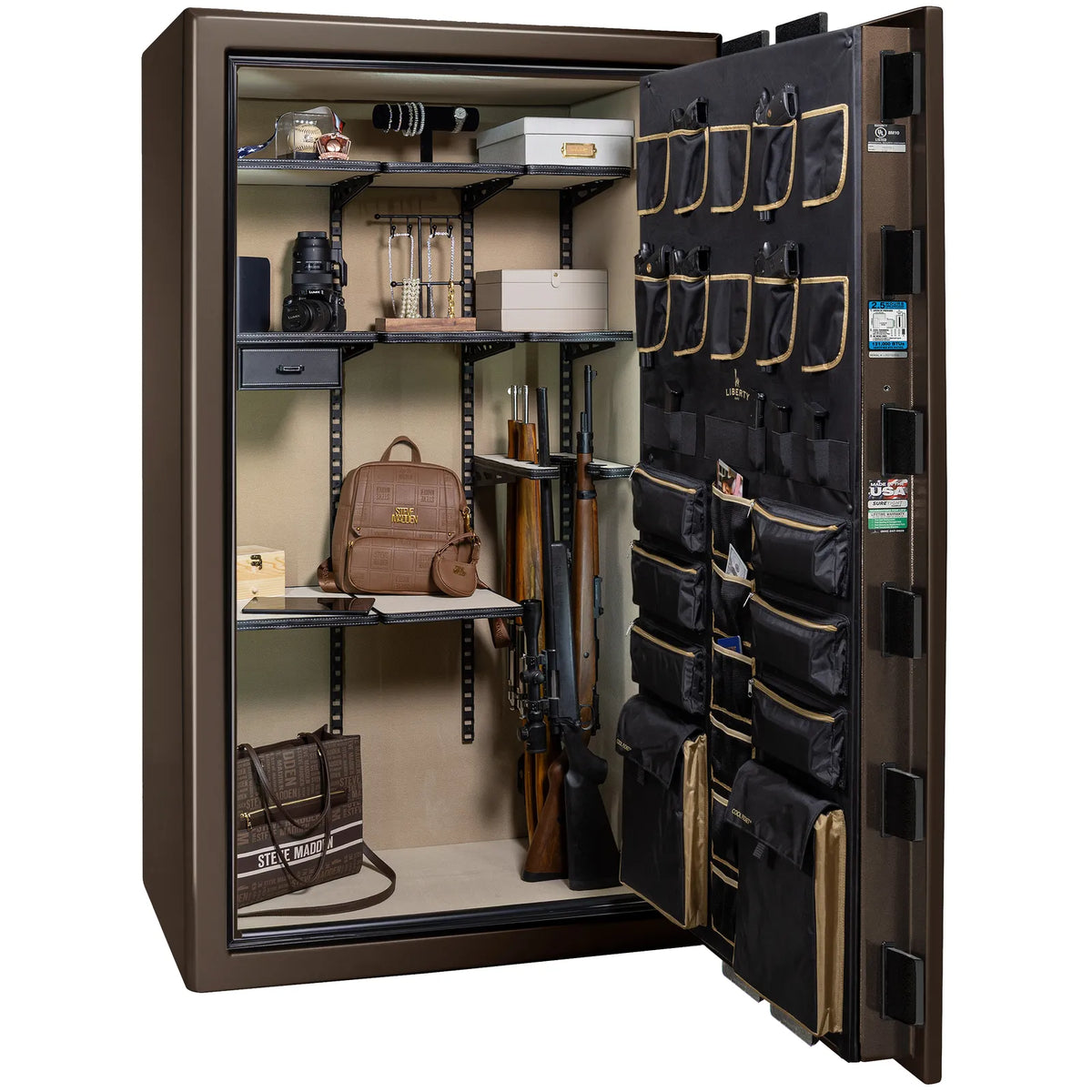 Liberty Presidential 50 safe in Bronze Gloss with loaded Pro Flex interior.