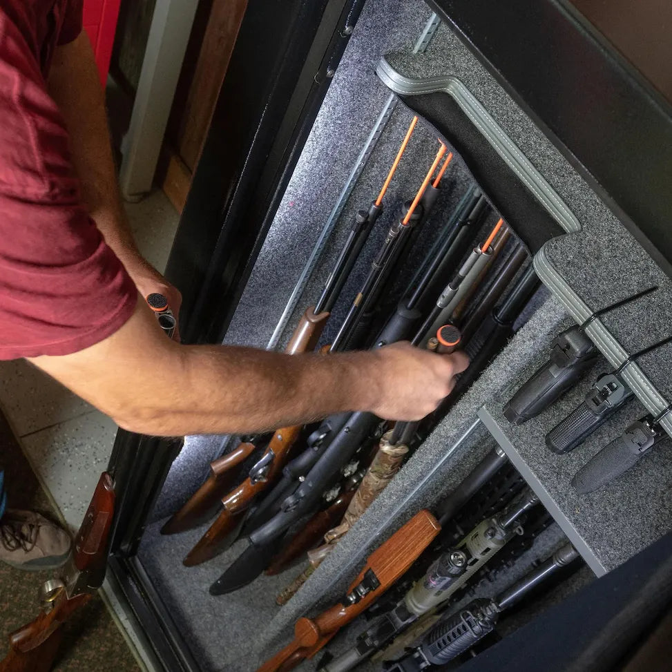 Liberty Orange Rifle Rods 10-Pack Starter Kit for organizing rifles and shotguns in a gun safe