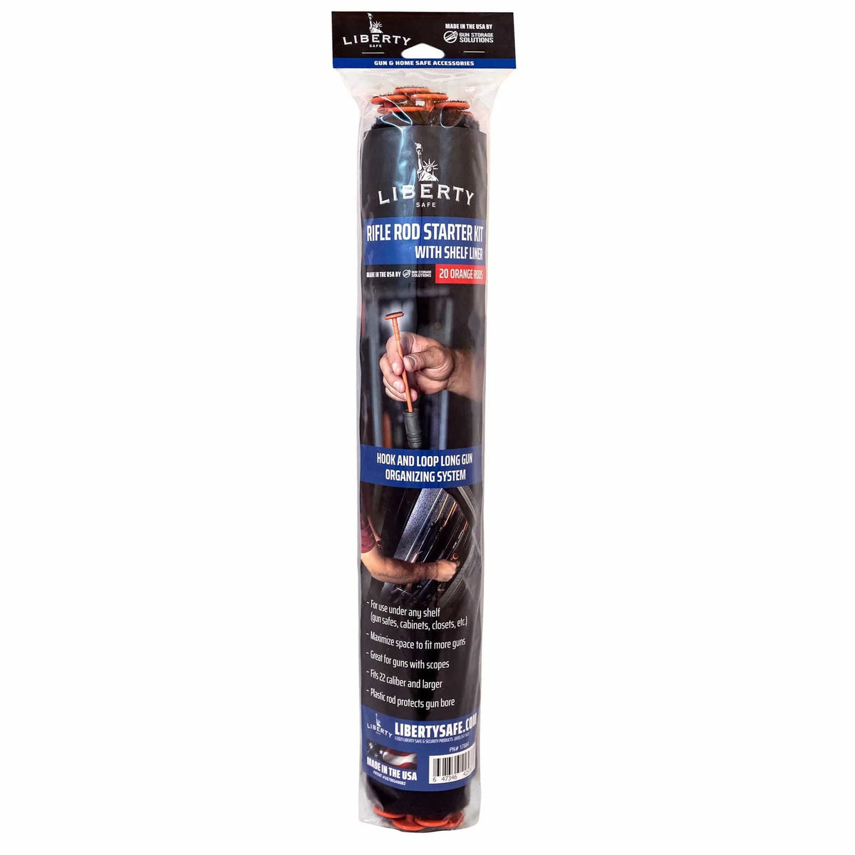Liberty Orange Rifle Rods 20-Pack Starter Kit for organizing rifles and shotguns in a gun safe