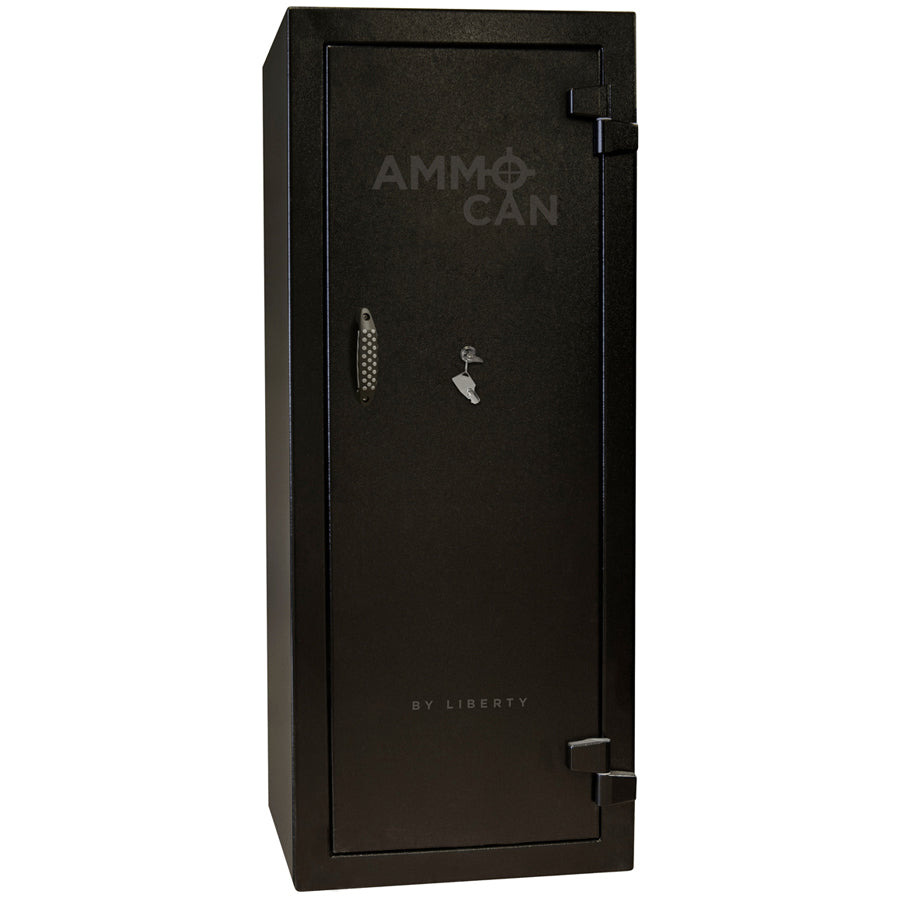 Liberty Safe Ammo Can in Textured Black with key lock entry.