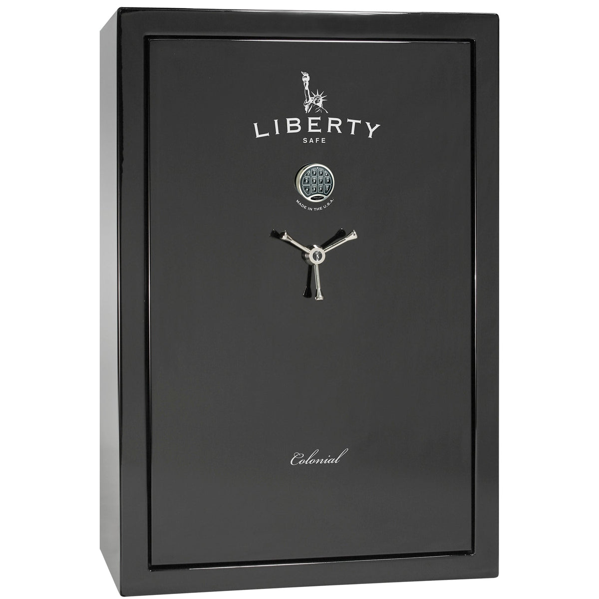 Liberty Colonial 35 Safe in Black Gloss with Chrome Electronic Lock.