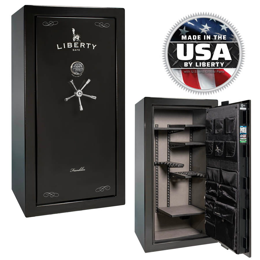 Liberty Safe Franklin 29 in Black Gloss with Chrome.