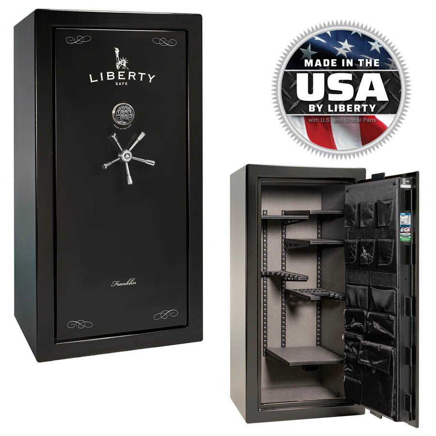 Liberty Safe Franklin 29 in Textured Black with Chrome.