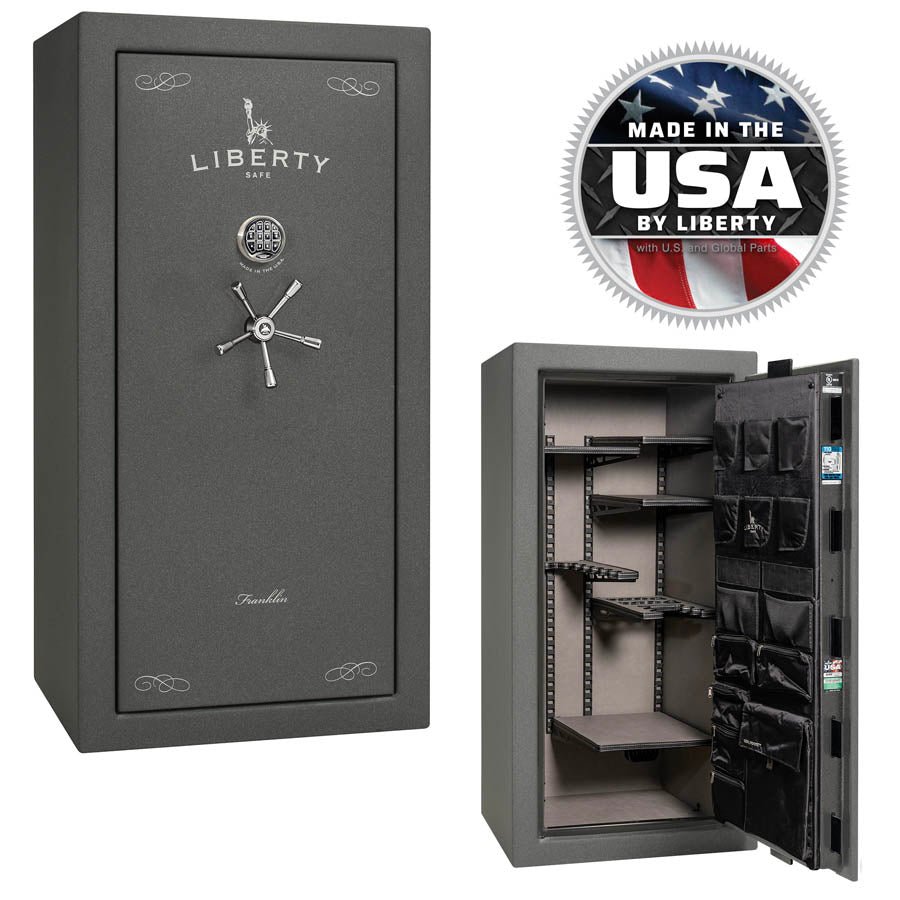 Liberty Safe Franklin 29 in Textured Granite with Chrome.