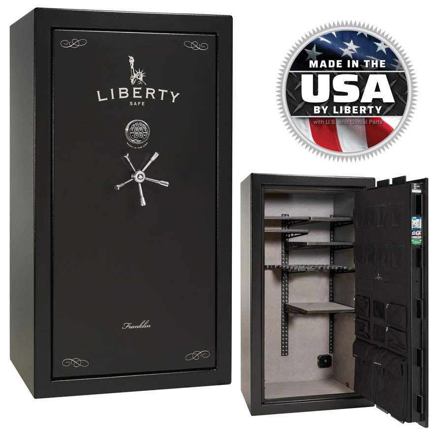 Liberty Safe Franklin 40 in Textured Black with Chrome.