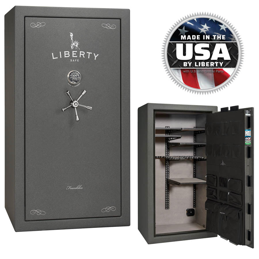 Liberty Safe Franklin 40 in Textured Granite with Chrome.