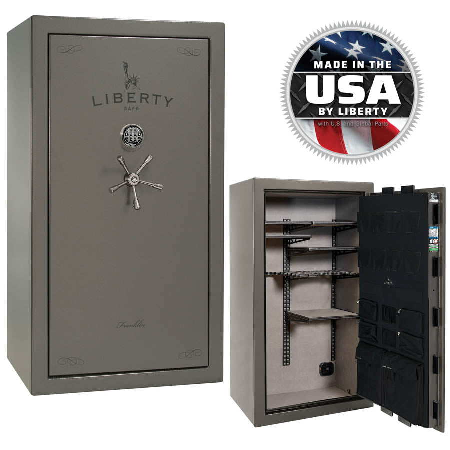 Liberty Safe Franklin 40 in Gray Gloss with Black Chrome.