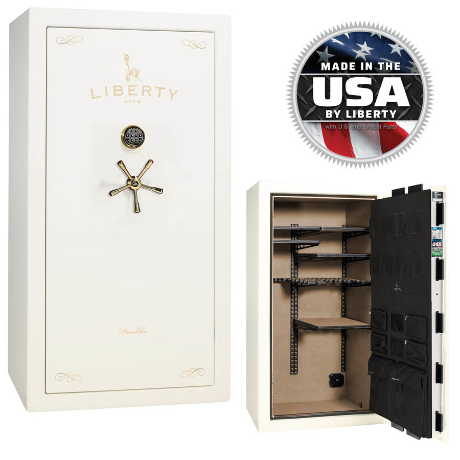 Liberty Safe Franklin 40 in White Gloss with Brass.
