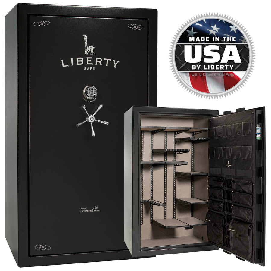 Liberty Safe Franklin 50 in Textured Black with Chrome.
