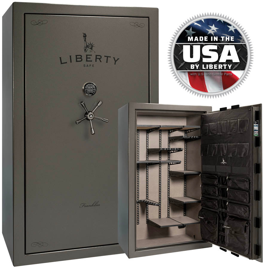 Liberty Safe Franklin 50 in Gray Marble with Black Chrome.