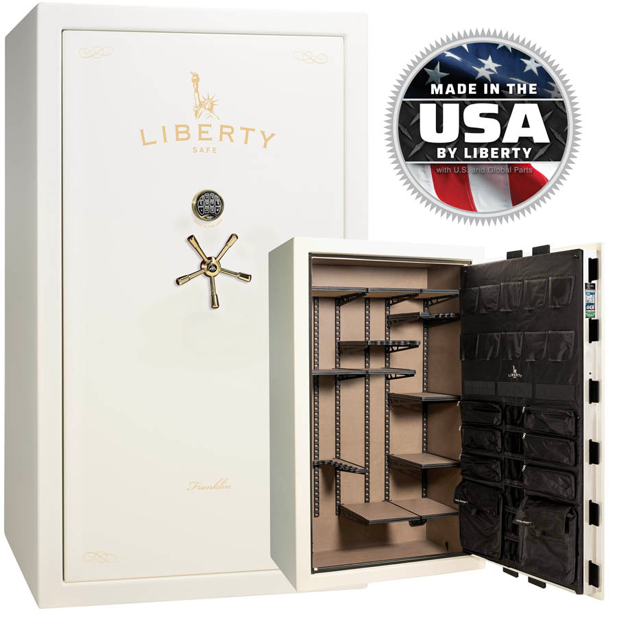 Liberty Safe Franklin 50 in White Gloss with Brass.