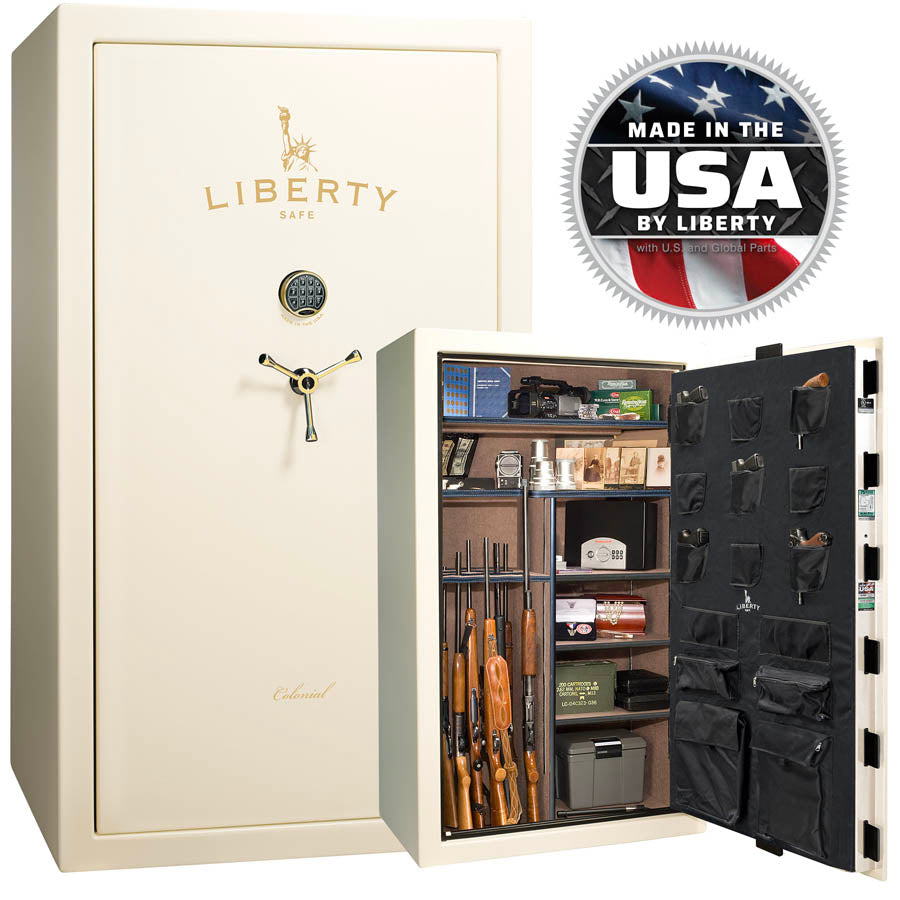 Liberty Colonial 50 Safe in White Gloss with Brass