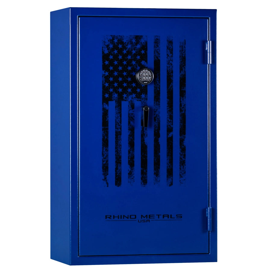 Rhino RBFX6036 exterior in Blue with USA Flag.