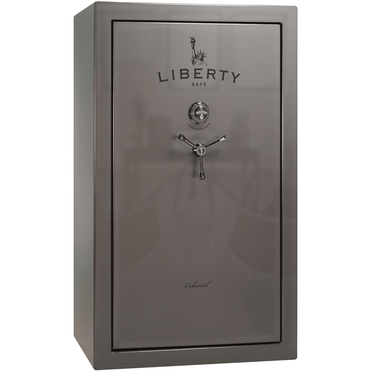 Liberty Colonial 30 Safe in Gray Gloss with Black Chrome Mechanical Lock.