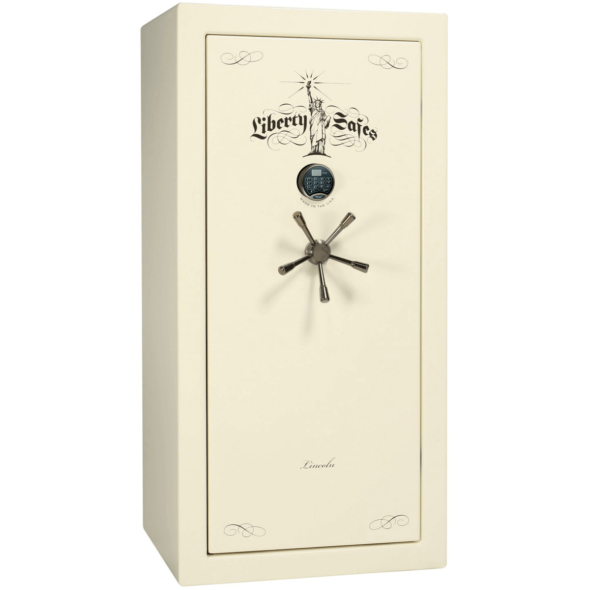 Liberty Lincoln 25 Safe in White Marble with Black Chrome Electronic Lock.