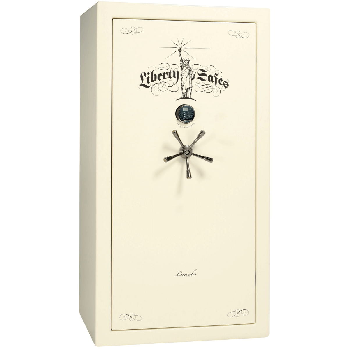 Liberty Lincoln 40 Safe in White Marble with Black Chrome Electronic Lock.