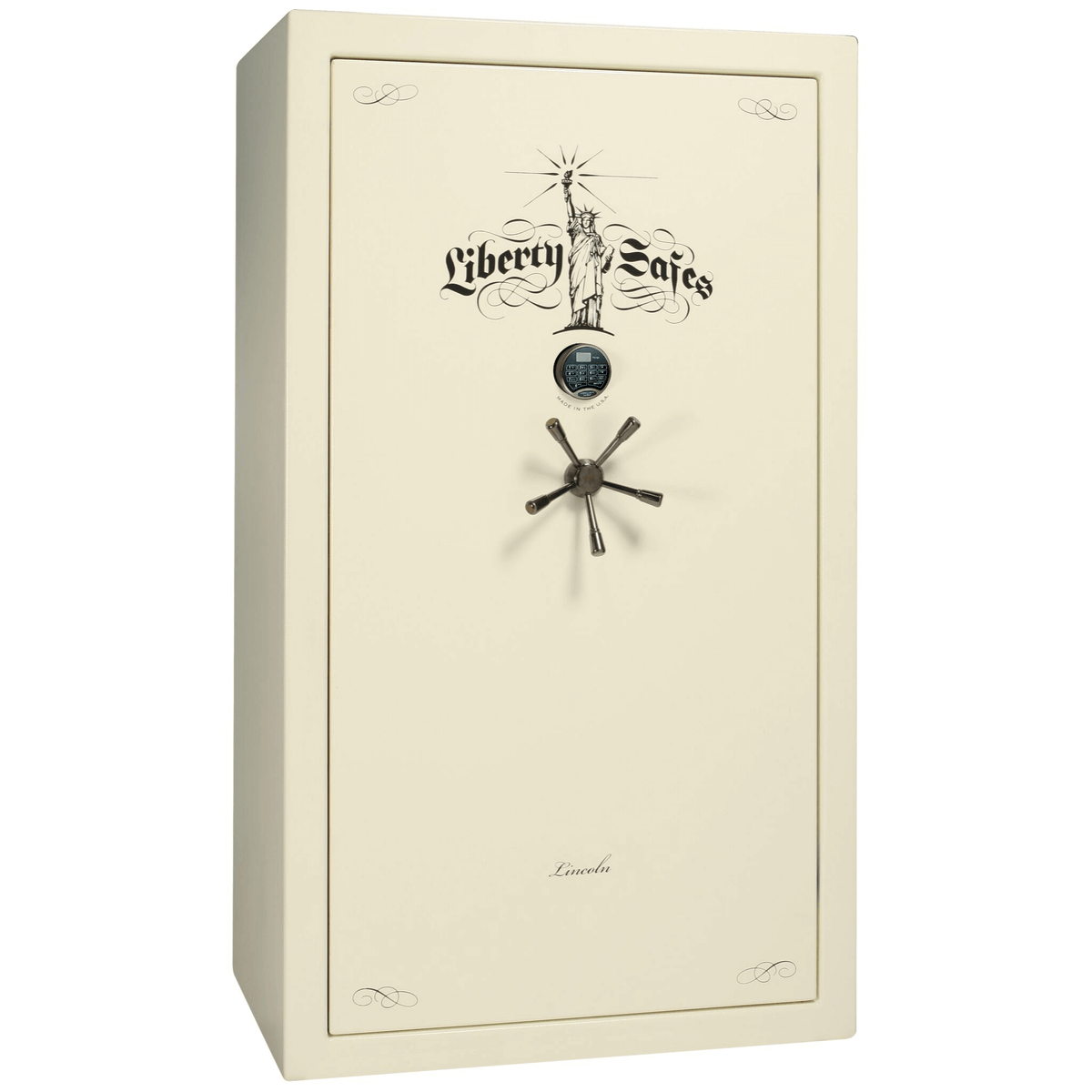 Liberty Lincoln 50 Safe in White Marble with Black Chrome Electronic Lock.