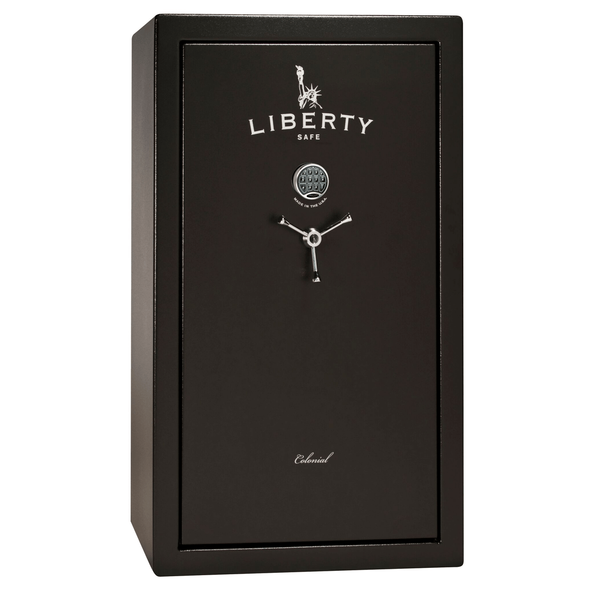 Liberty Colonial 30 Safe in Textured Black with Chrome Electronic Lock.