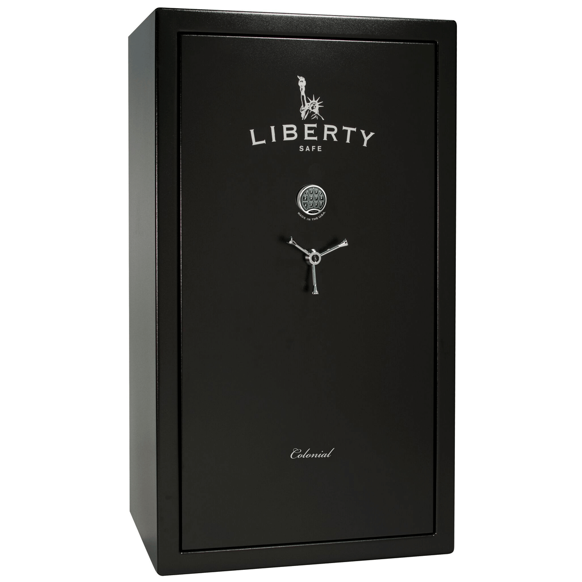 Liberty Colonial 50 Safe in Textured Black with Chrome Electronic Lock.