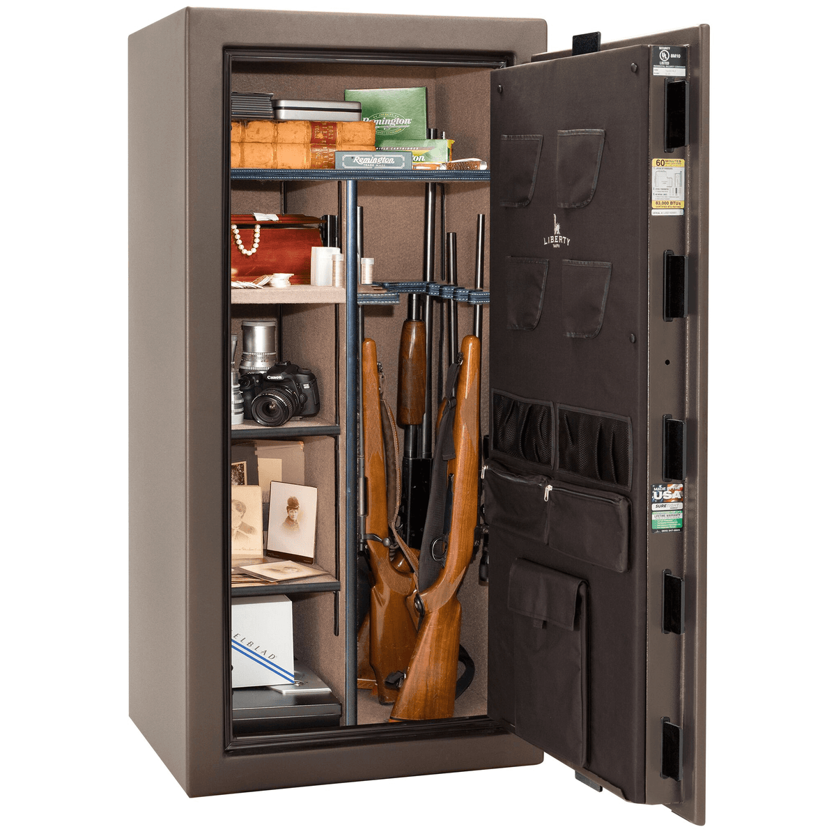 Liberty Colonial 23 Safe in Textured Bronze, Open.
