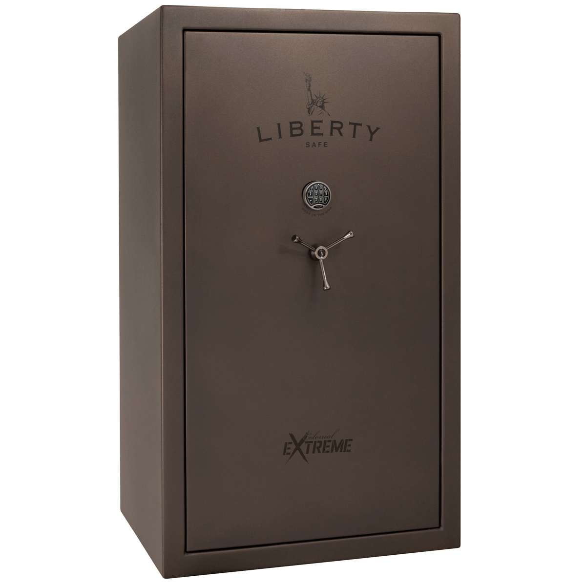 Liberty Colonial 50 Extreme Safe in Textured Bronze with Black Chrome Electronic Lock.