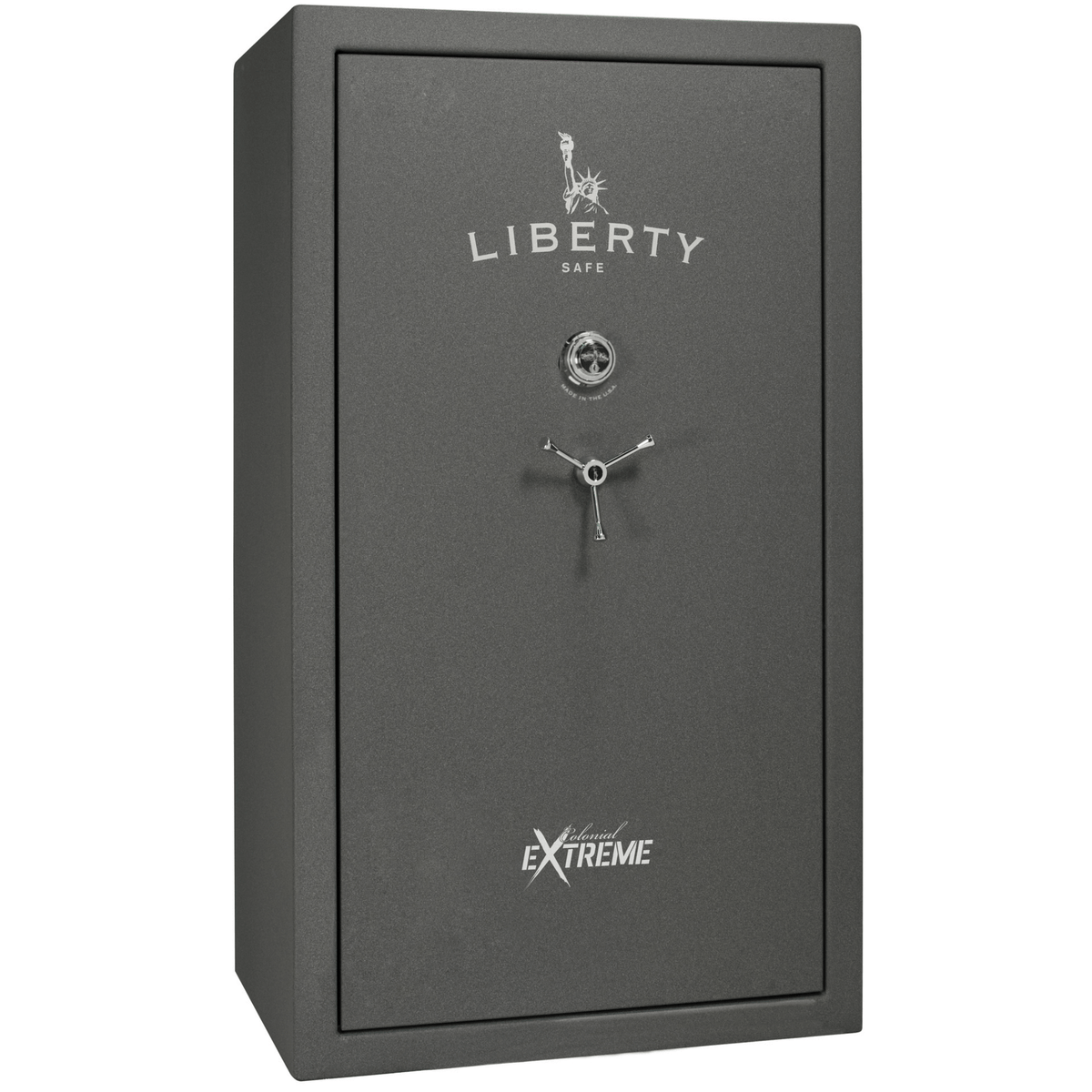 Liberty Colonial 50 Extreme Safe in Textured Granite with Chrome Mechanical Lock.