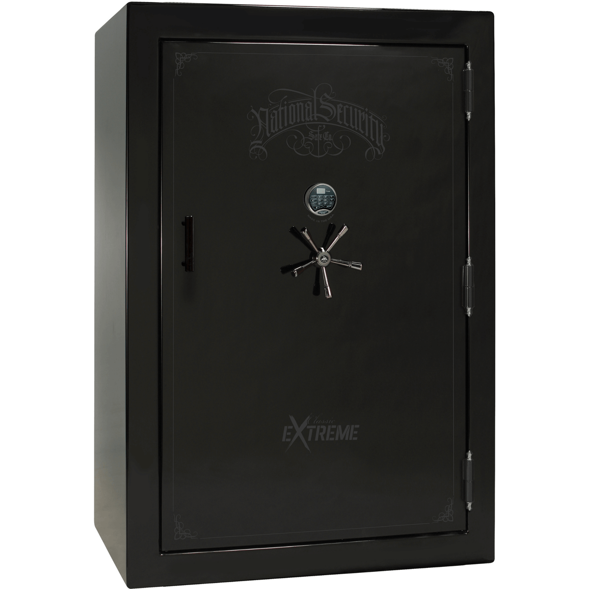 Liberty Classic Select Extreme Wide Body Safe in Black Gloss with Black Chrome Electronic Lock.