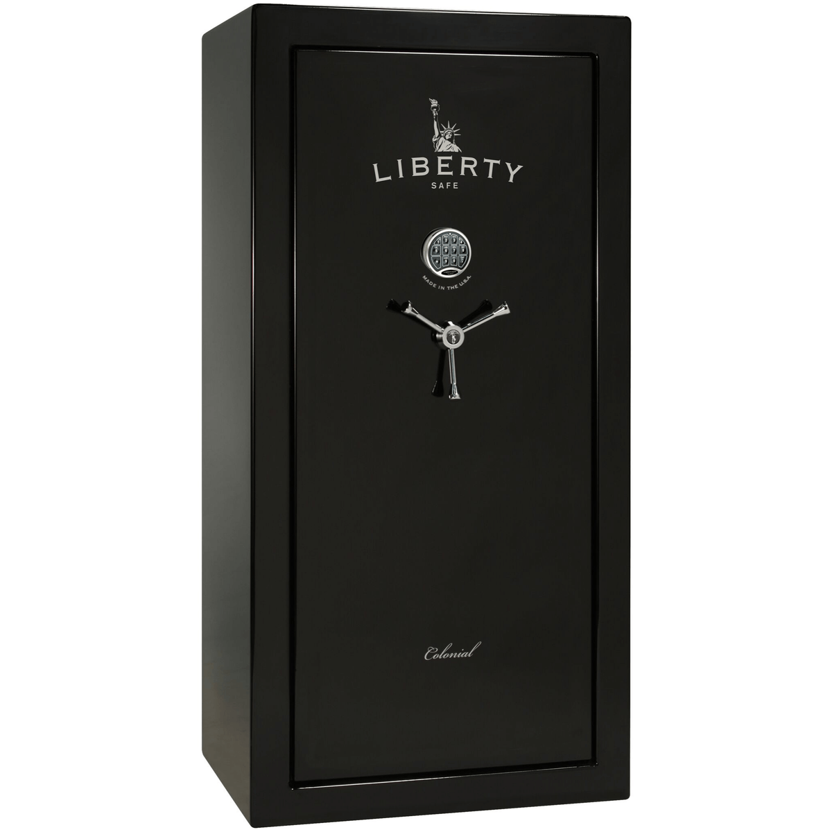 Liberty Colonial 23 Safe in Black Gloss with Chrome Electronic Lock.