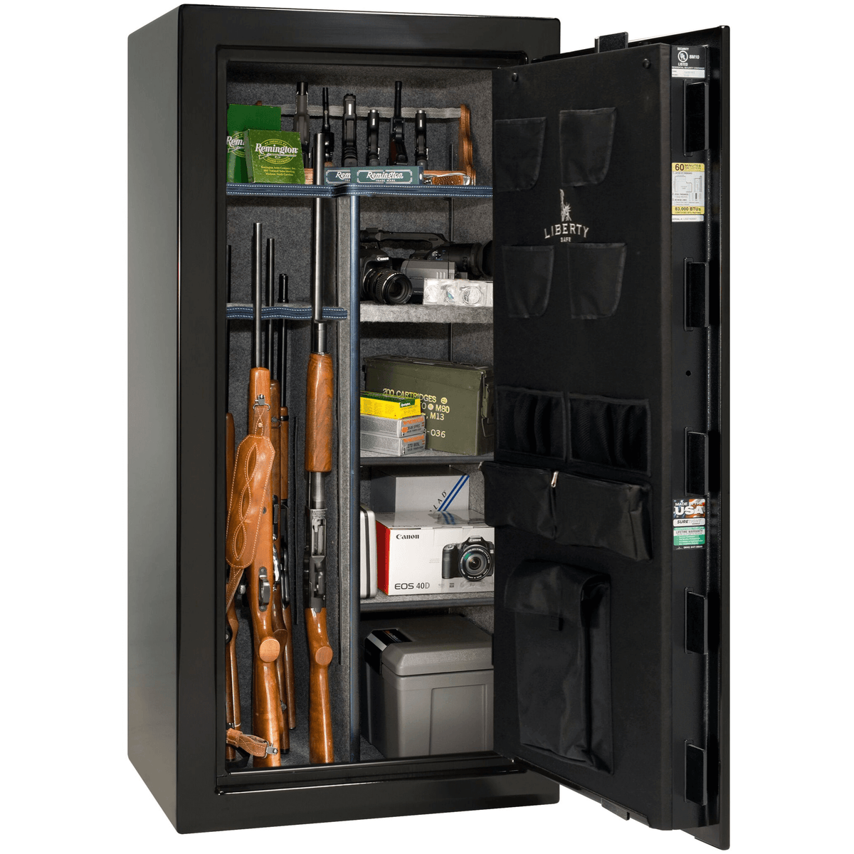 Liberty Colonial 23 Safe in Black Gloss, Open.