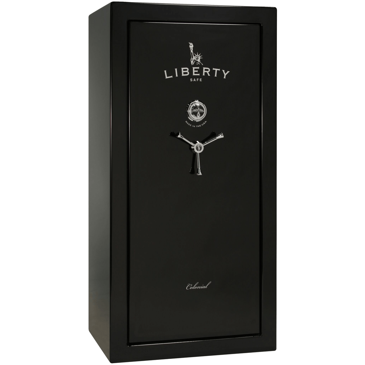 Liberty Colonial 23 Safe in Black Gloss with Chrome Mechanical Lock.