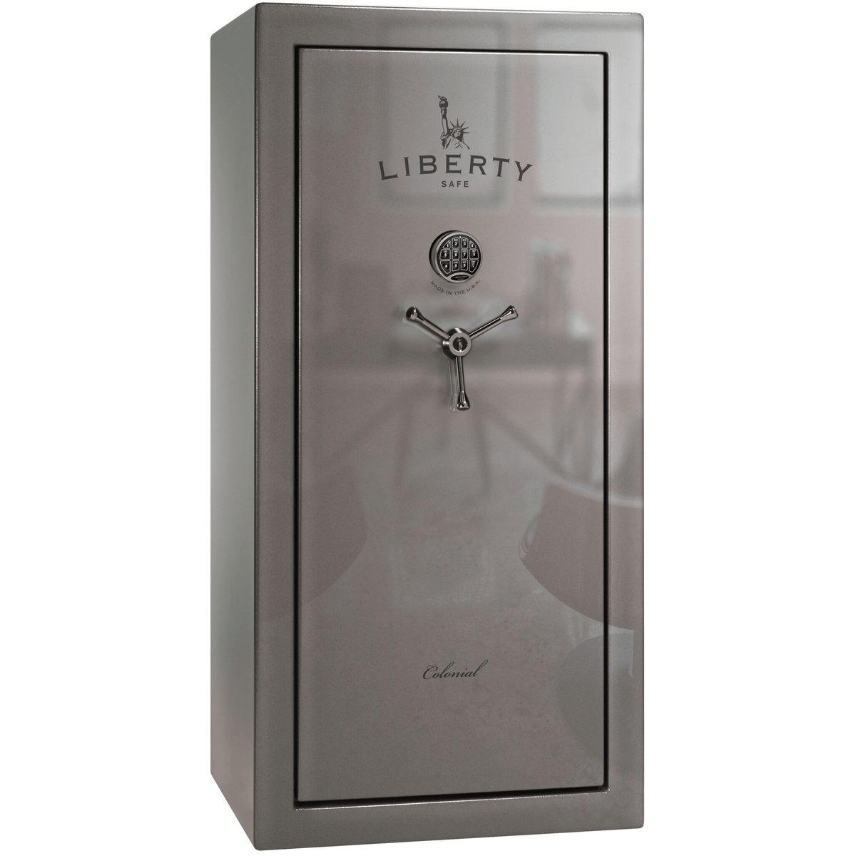 Liberty Colonial 23 Safe in Gray Gloss with Black Chrome Electronic Lock.