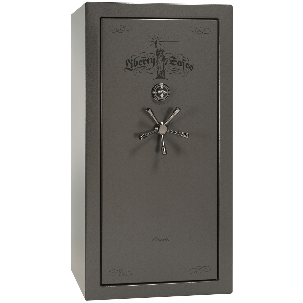 Liberty Lincoln 25 Safe in Gray Marble with Black Chrome Mechanical Lock.