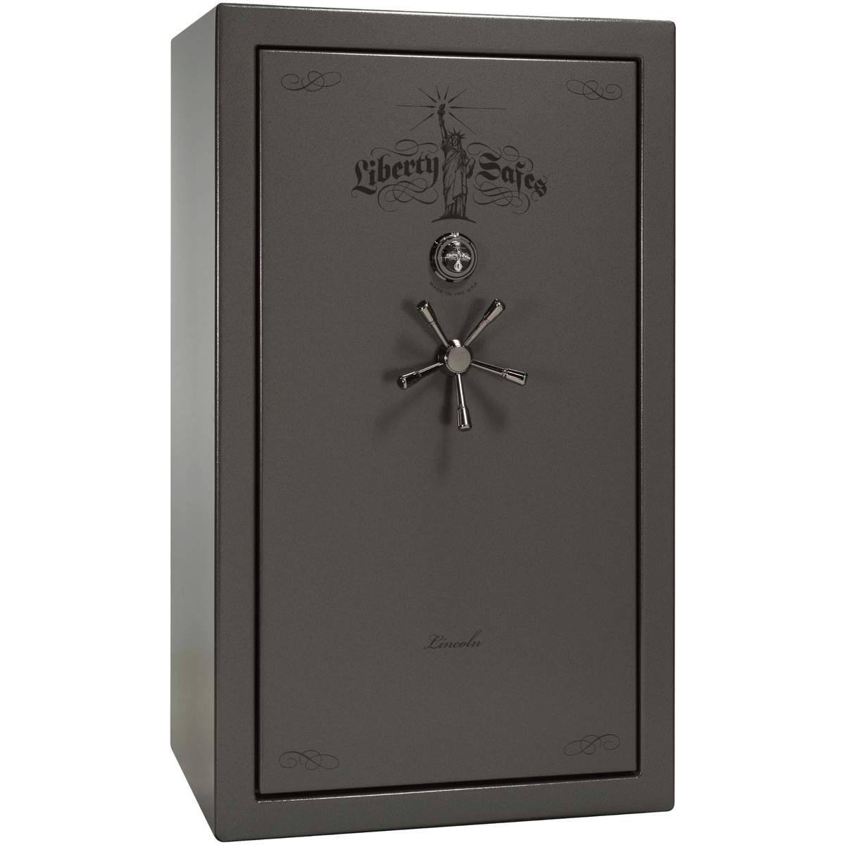 Liberty Lincoln 40 Safe in Gray Marble with Black Chrome Mechanical Lock.